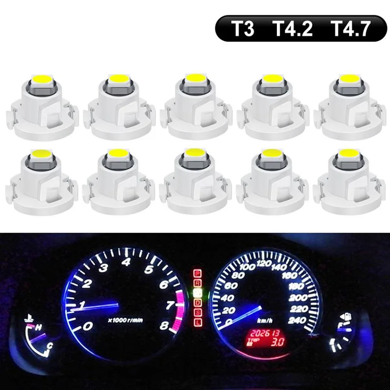 

10 Pcs Automotive Led Dash Light T3 T4.2 T4.7 Led Bulb Center Light Air Conditioner Light Clock Bulb Indicator Light