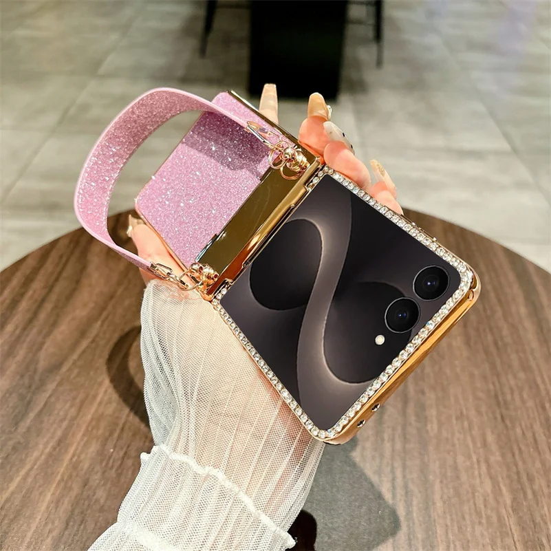 Glitzer Strass Handyhülle Mit Armband Für Samsung Galaxy Z Flip_voghion.com