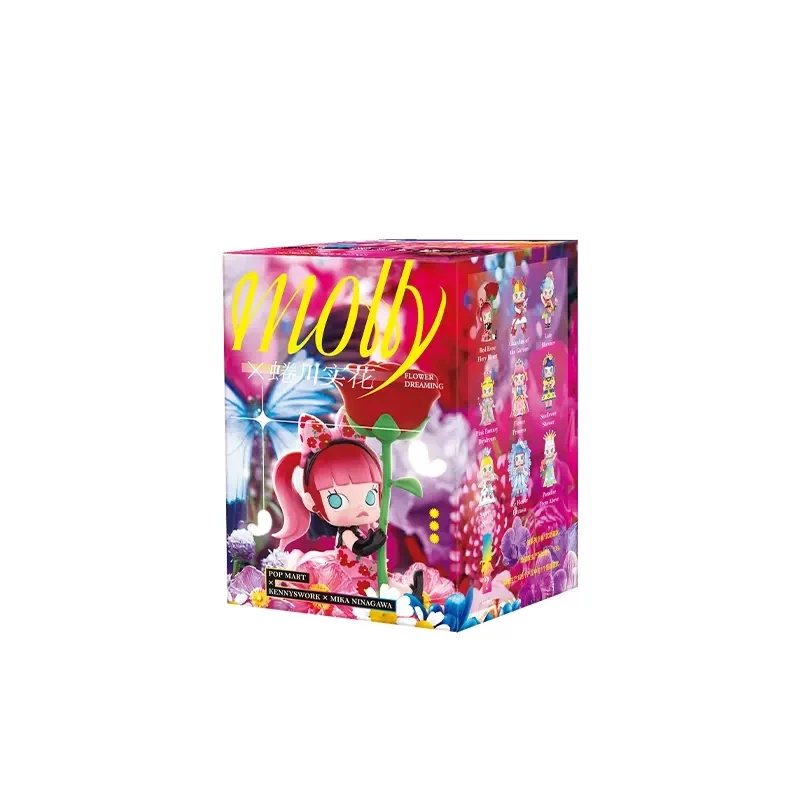 POP MART-figuras de acción de la serie de sueños de flores, juguetes de caja ciega, caja misteriosa, lindo Anime de acción, muñeca, regalos para niñas, Molly, Mika, Ninagawa