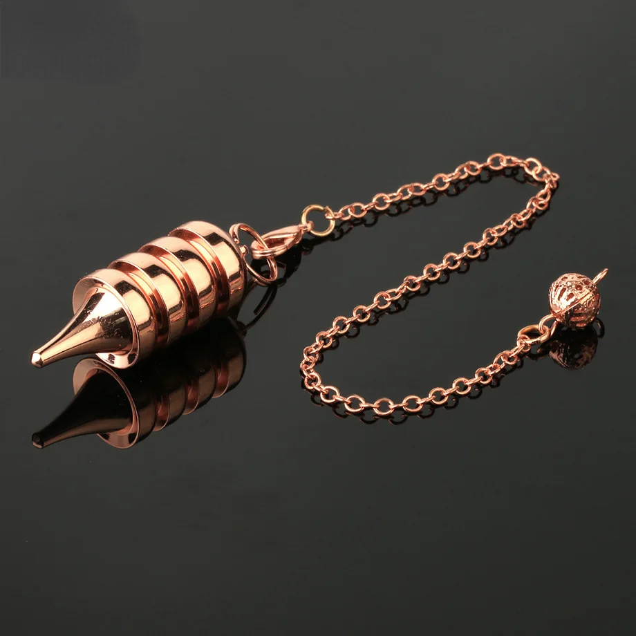 Gold Metal Pendulum for Divination with Copper Pendant - Real Reiki Dowsing Tool