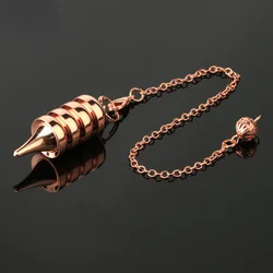 Gold Metal Pendulum for Divination with Copper Pendant - Real Reiki Dowsing Tool (Rose Gold Color)