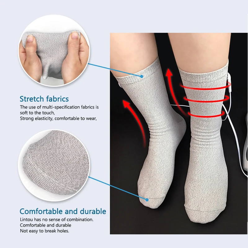 Electrode Silver Fiber Gloves Socks Bracers ​for TENS Body Massager Knee Protectors Muscle Unit Body Massage Device Accessories 4