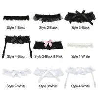 Porte-jarretelles élastique en dentelle avec nœud papillon pour la mariée, accessoires de fête cosplay, lingerie de mariage, anneau de jambe, mode sexy 5