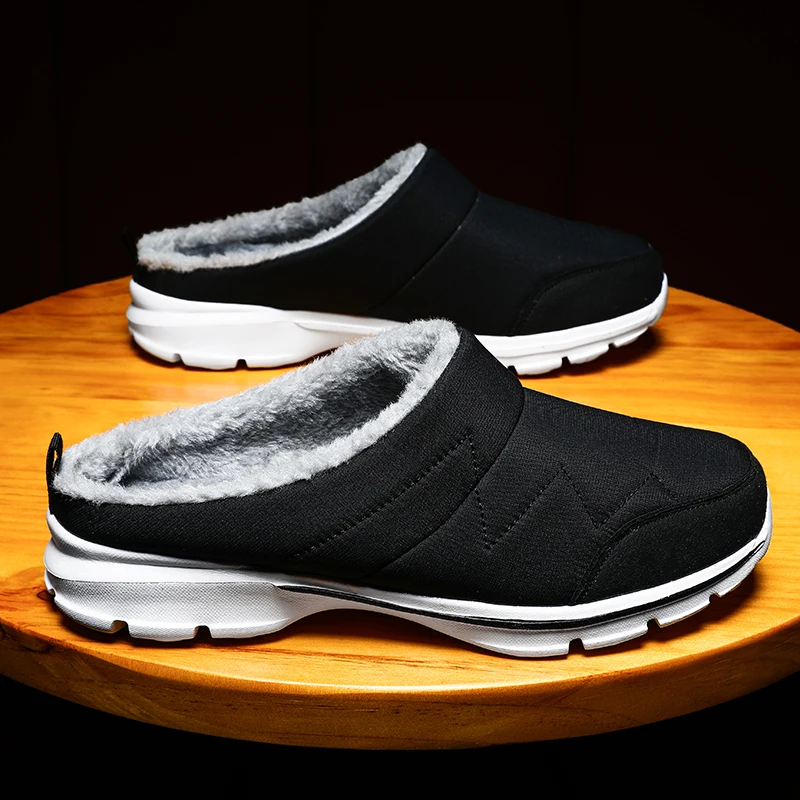 Slippers Winter Warm Plush Home Indoor Couple Slippers WaterProof Soft Comfort Winter Women Shoes Men Footwear Large Size 48