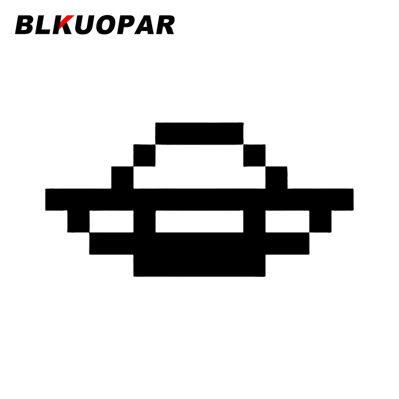

Автомобильная наклейка BLKUOPAR Pixel Alien Spaceships, водонепроницаемая виниловая наклейка в виде прикуса с царапинами, креативная наклейка на багажник автомобиля