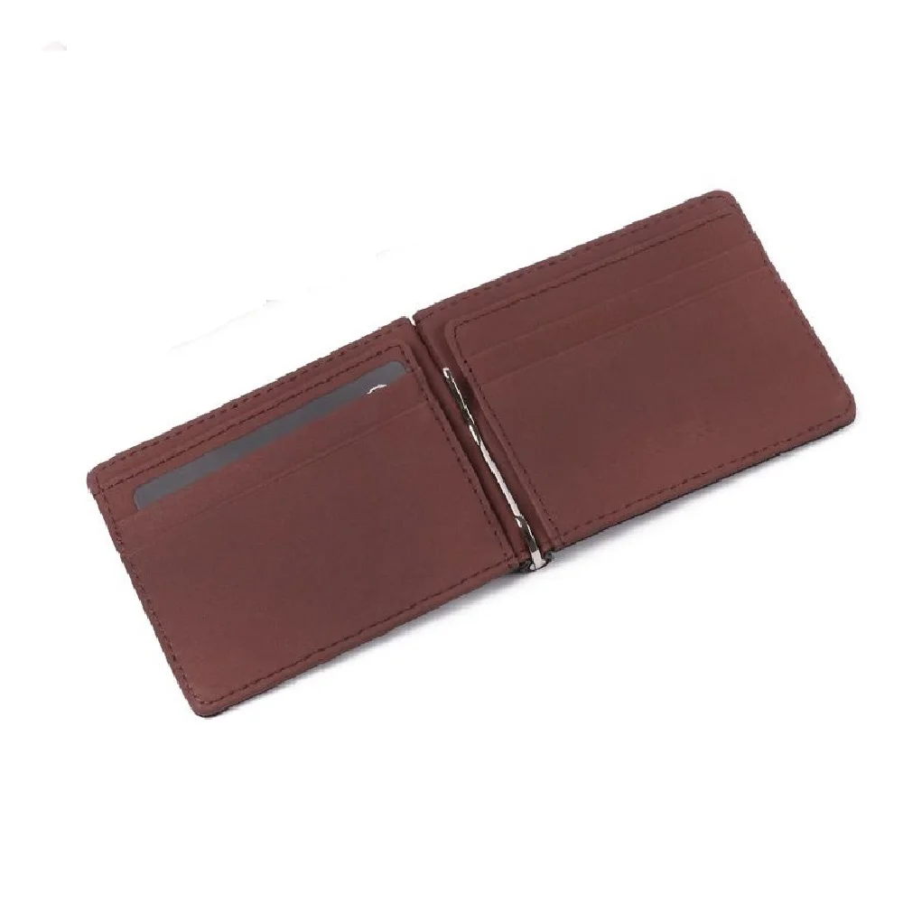 Money Clips Wallet Fashion Simple Men's Leather Multifunctional Thin Man Card Purses Women Metal Clamp