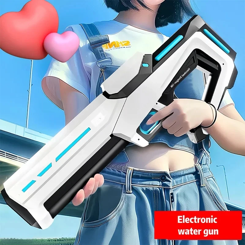 Water Guns Pulse electric water gun water festival toy automatic suction strong spray children's high pressure gun