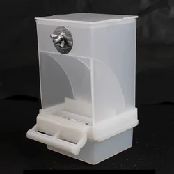 Transparent Anti-Spill Parrot Feeding Box - Durable Bird Feeder (White)