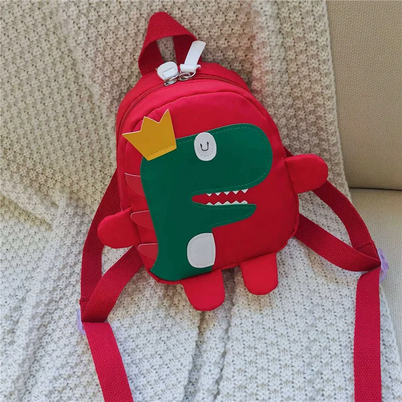 FX-2X Cute Kids Kindergarten School Bag 3D Cartoon Dinosaur Mini Backpack New Baby Boy Girl School Bag Red 5