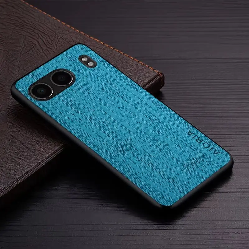 Elegant Straight Wood Grain PU Leather Phone Case Cover