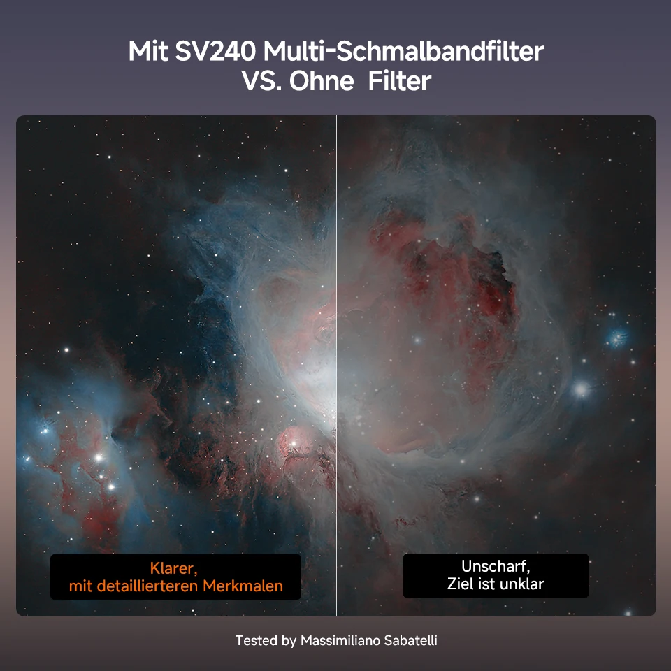 Svbony SV240 Multi-Narrowband Galaxy & Nebula Filter NIR Nahinfrarot-Lichtverschmutzungsfilter 1,25"/2" montiert für Deep Sky – Detail 19