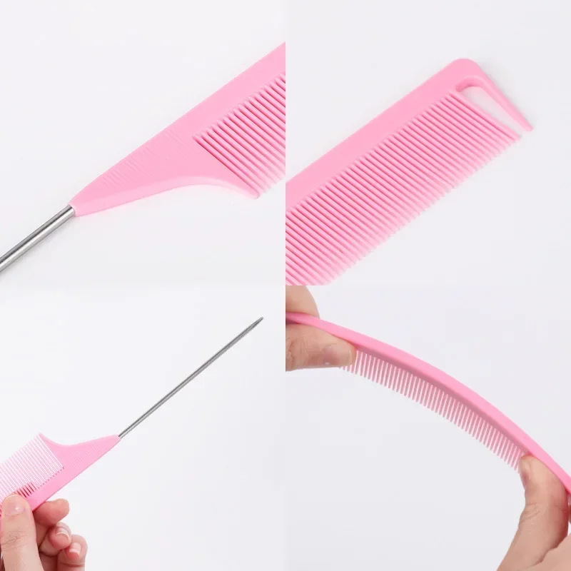 Teasing Hair Comb Brush Triple Teasing 3pcs Hair Styling Comb Set Rat Tail Combs Edge Brush Hair Tail Tools Braid Tool Loop
