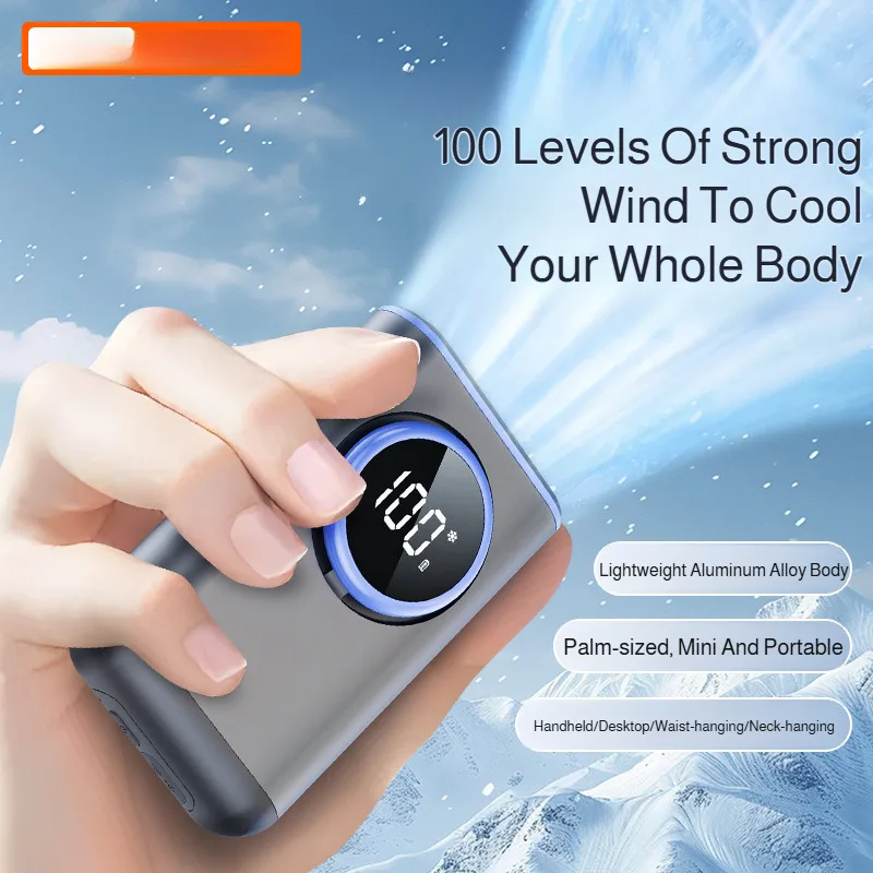 พัดลมมือถือแบบพกพา 3 ใน 1 พัดลมแขวนคอแบบชาร์จไฟได้กระเป๋าเป้สะพายหลังเอวพัดลมแขวนพร้อมเชือกเส้นเล็กปรับได้สําหรับการตั้งแคมป์กลางแจ้ง 1