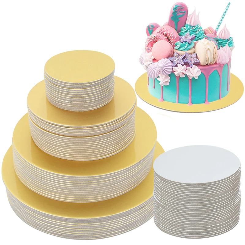 1026cmGoldSilverRoundCakeFoamBoardDIYBakingCakeStandBase