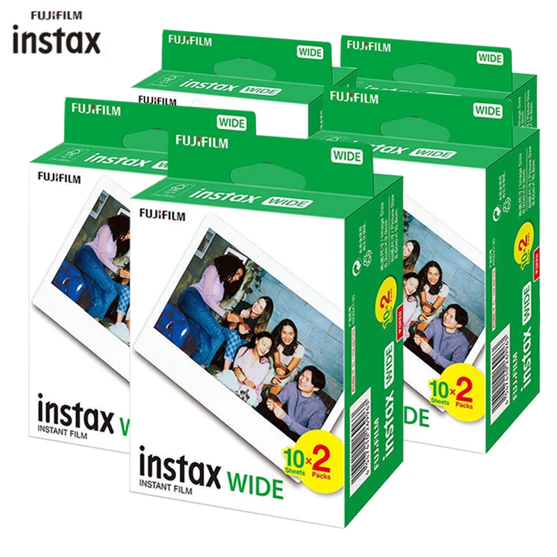 Genuine Fujifilm Fuji Instax Instant Wide Film White Edg Per Fuji Instant Camera 300/200/210/100/500Af Photo Paper