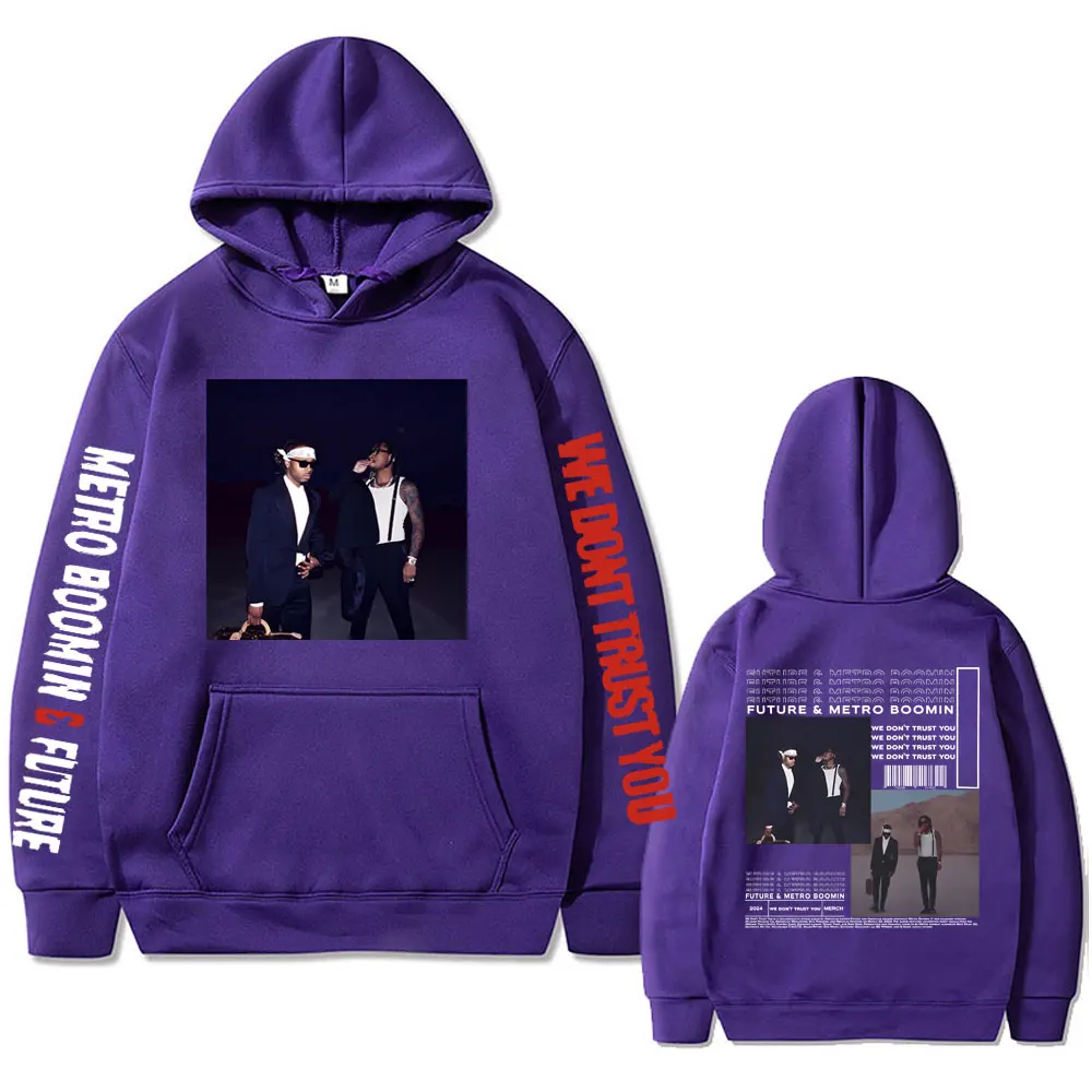 Rapper Future & Metro Boomin Hip Hop Oversized Hoodie New Album We Don't Trust You Graphic Hoodies Male Fashion Black Sweatshirt