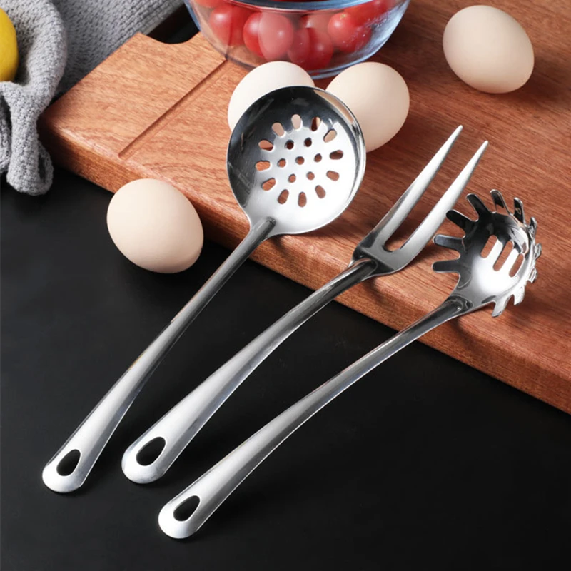 1 Pc Stainless Steel Cutlery Set Serving Shovel Scoop Spoon Colander Meat Fork Home Cookware kitchen gadget sets