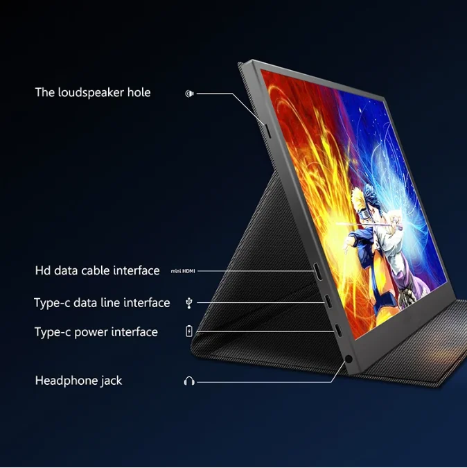 ޴  FHD 1080P IPS USB-C ̴ HDMI   ° ȭ,  Ʈ PC ȵ̵ ġ Xbox PS4/5 , 13.3 ġ