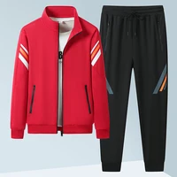Décontracté athlétique pull pantalon à manches longues survêtements costume hommes Sport Cardigan col montant sweats pantalon de survêtement 2 pièces ensemble 5