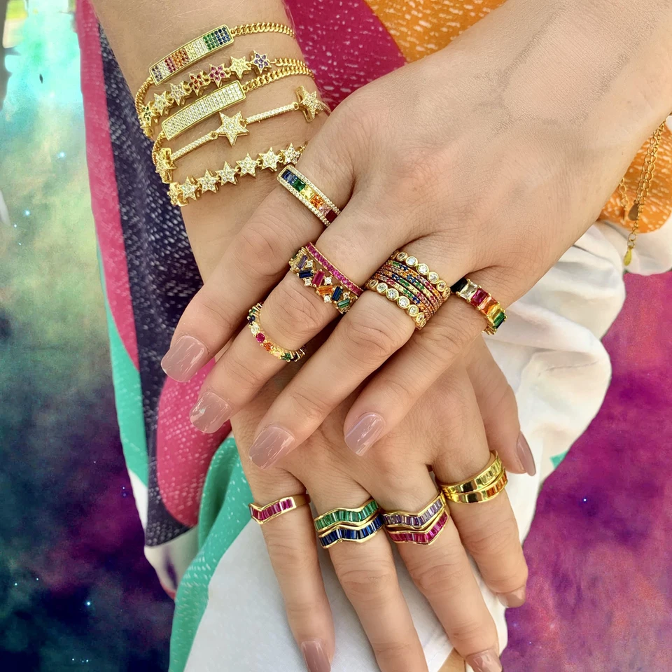 Anello Eternity Personalizzato Placcato Oro 18K Con Zirconia - Foto 2