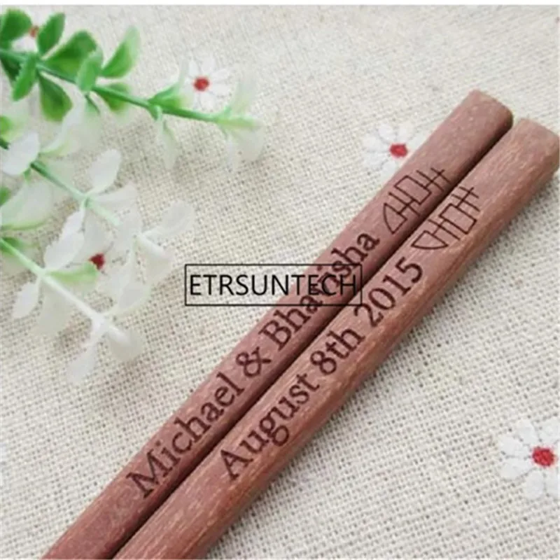 

125Pair Wood Chinese Chopsticks Wooden Japanese Style Gift For Wedding Party Favor Tableware Free Customized Engraving Gift Set