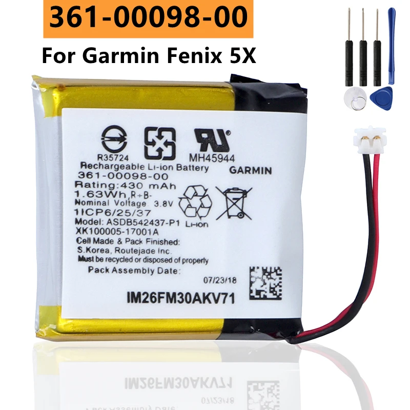 Original Watch Battery 3610009800 For Garmin Fenix 5x Replacement