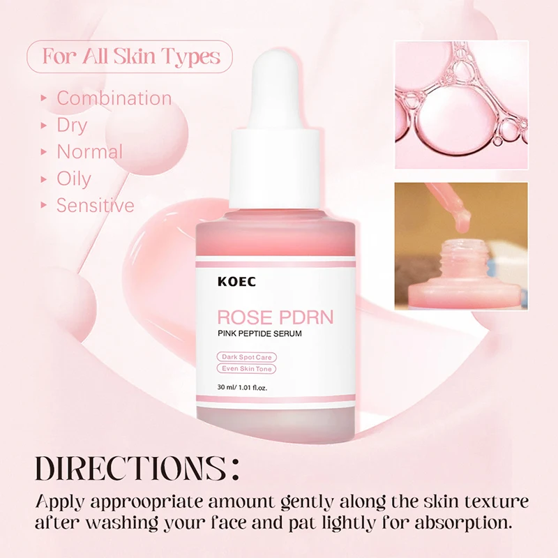Koec Brand Collagen Toner Pore Cleaning Foam Cleanse Microneedle Essence Jelly Cream Rose Peptide Essence Korea Skincare Product facial cleanser