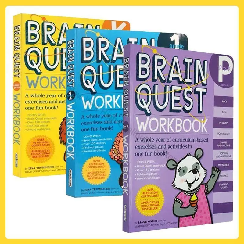 

Учебник Brain Quest PK1, рабочая книга для задачи мозга, детская книга для интеллектуального развития, английская книга для детей