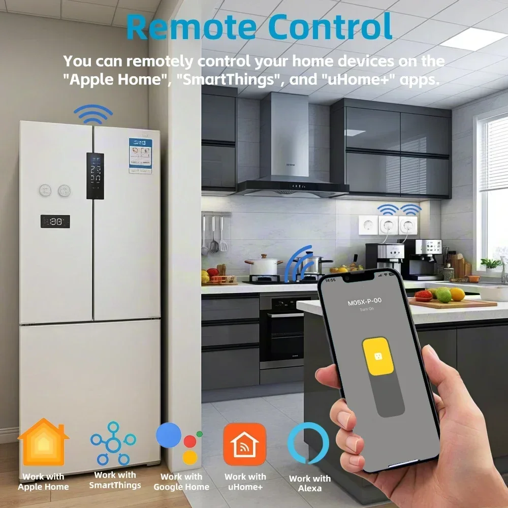Smart WiFi Plug with Remote Voice Control and Energy Saving Timer for Alexa, Apple Home, and SmartThings