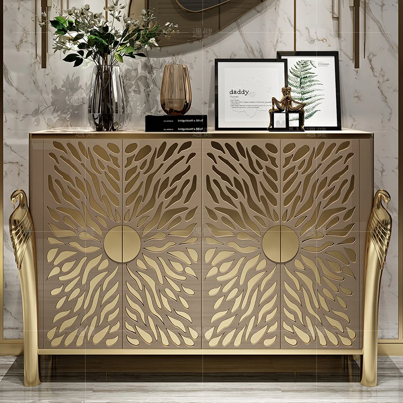 

Роскошный Боковой шкафчик, шкафчик для прихожей в стиле постмодерн, простой скандинавский Американский итальянский фотошкафчик