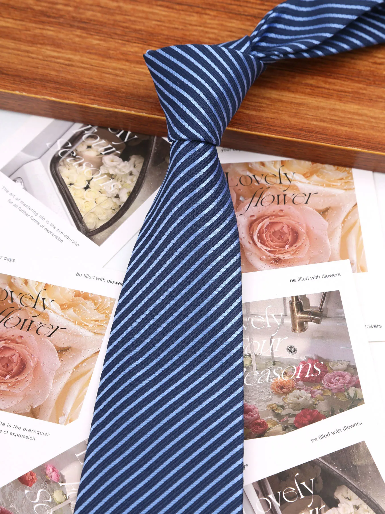 Dünne gestreifte Krawatte für Herren, Business, formelle Hochzeit, 8 cm, Blau, Schwarz, Rosa, Rot, Krawatten, modisches Hemd, Krawattenzubehör – Detail 15