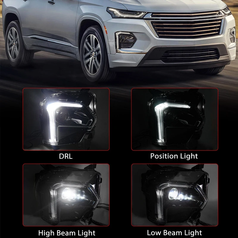 Left Side Headlight Assembly For Chevy Traverse 2022-2023 – Without LED DRL – Projector