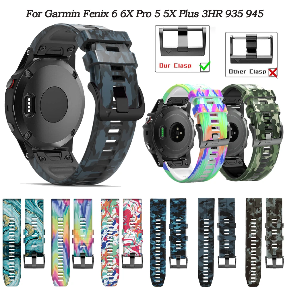 

Silicone Watchband Quick Release Strap For Garmin Fenix 6 6X Pro 5X 5 Plus 3HR Forerunner 935 945 Smart Watch Band Belt Bracelet