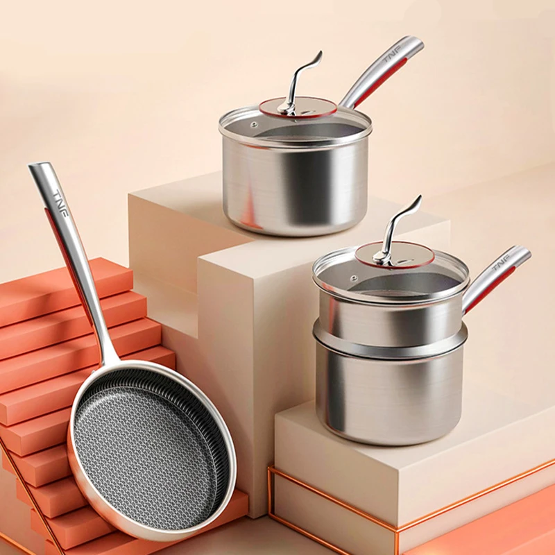 

316 Stainless Steel Milk Pot Non-stick Gas Stove Suitable For Baby Food Supplement Pot All-in-one Pot Snow Pan Small Milk Pot