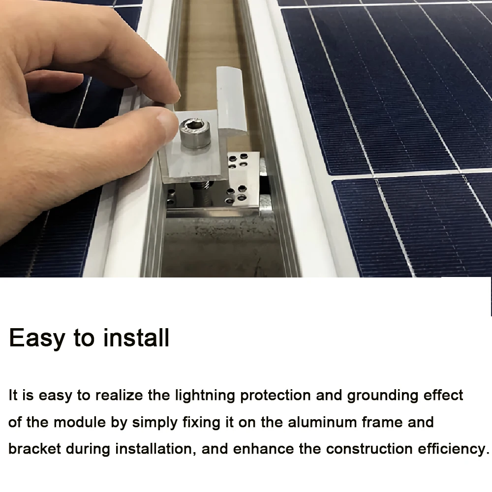 Solar Panel Grounding Clips Washer/Spacer Photovoltaic Conductive Sheet Cable Clamps Mounting Accessories
