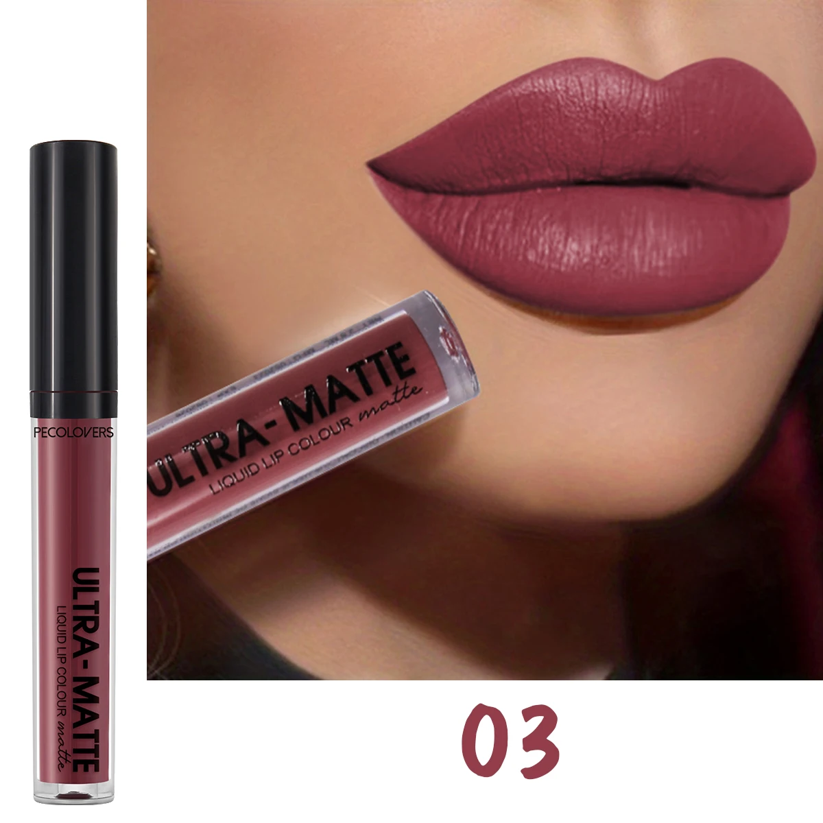 Velvet Mate Long-Lasting Waterproof Matte Lip Gloss in Nude Brown Red