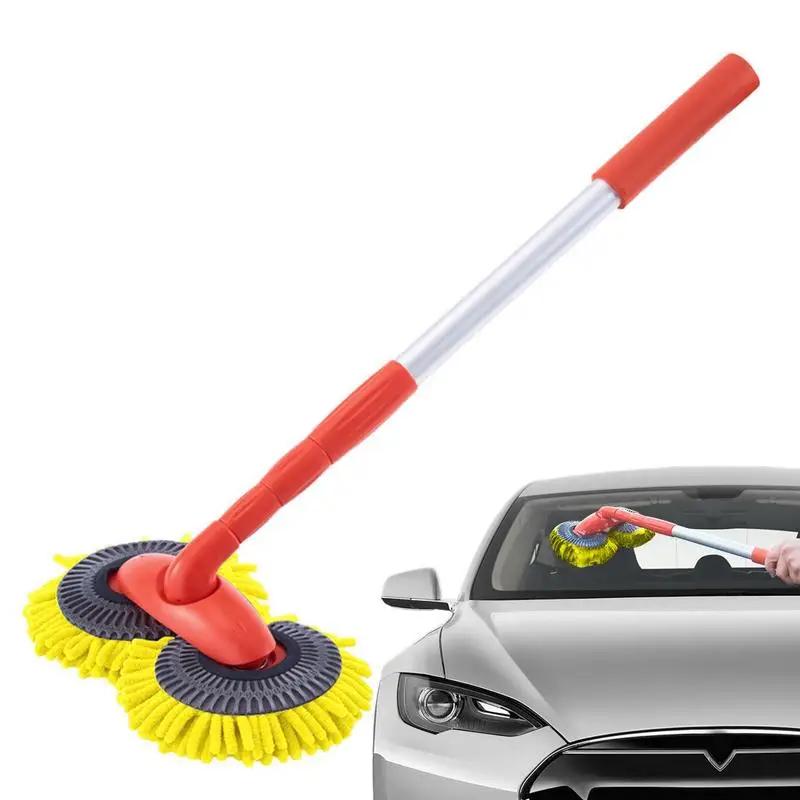 

Car Wash Brush Brush Mop Kit Cleaning Brush Retractable Washing Mop Double-headed Soft Bristle Cleaning Brushes Auto Accessories