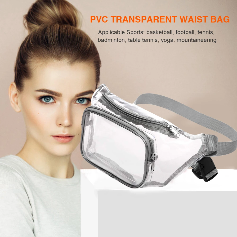 PVC Crossbody Bag Mini Fashion Unisex Chest Bag Clear Waterproof Jelly Storage Bags for Running Outdoor Fitness Travel