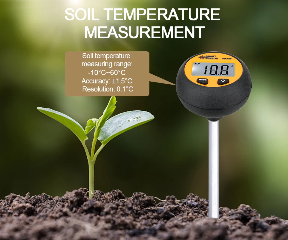 3 In 1 PH328 Soil Acidity Tester Digital Humidity Temperature Tester for Plant F
