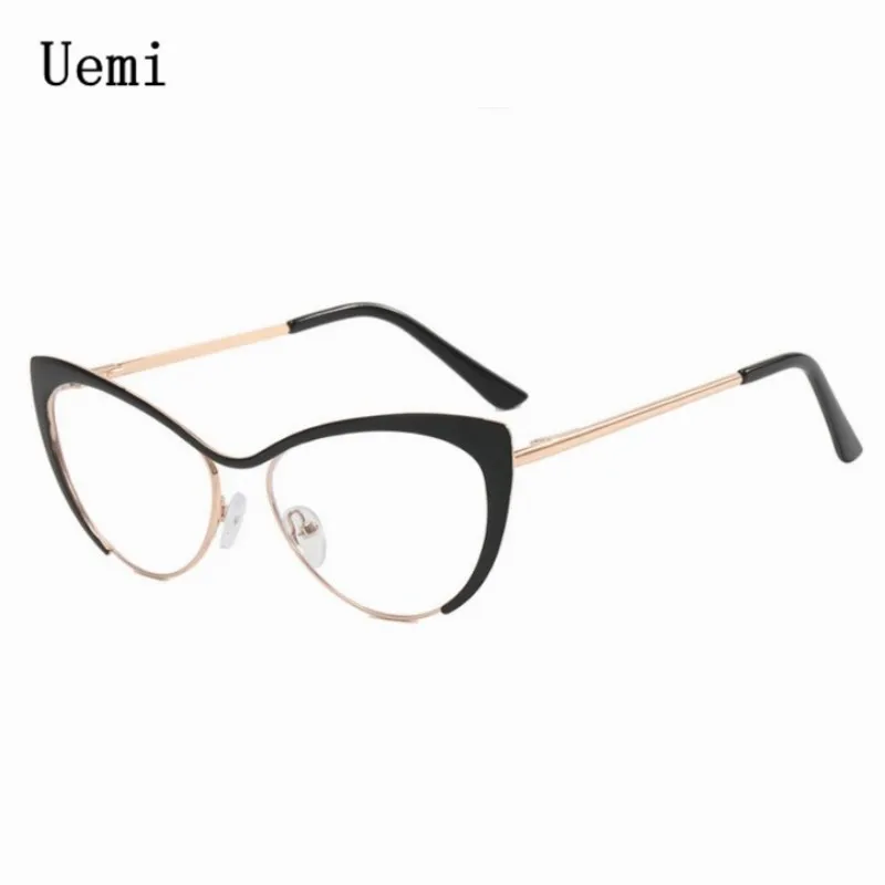 New Fashion Retro Anti Blue Light Cat Eye Women Glasses Metal Frame Reading Computer Clear Lens Female Simple Eyeglasses