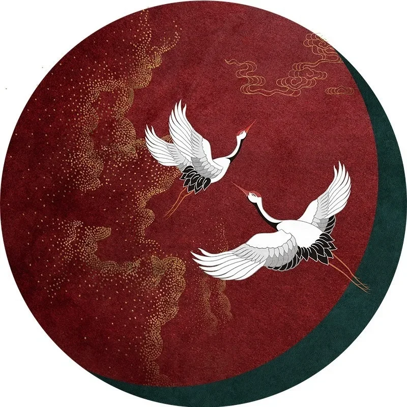 Children's room game non-slip carpet Chinese crane round living bed bath small home decoration