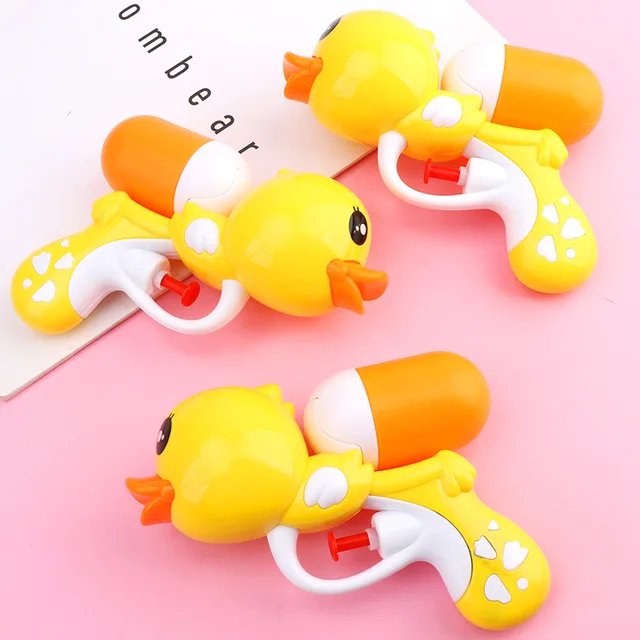 1pcs Children's Cartoon Little Yellow Duck Water Gun Toy Q Version Mini Water Gun Baby Bath Beach Toys Parent-child Outdoor Toys 6