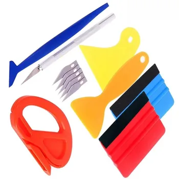 Kit di Strumenti per Wrapping Auto, Set per Applicazione Pellicola Vinilica, Spatola, Raschietto, Taglierino, Strumenti per Installazione Pellicola Finestrini Veicoli