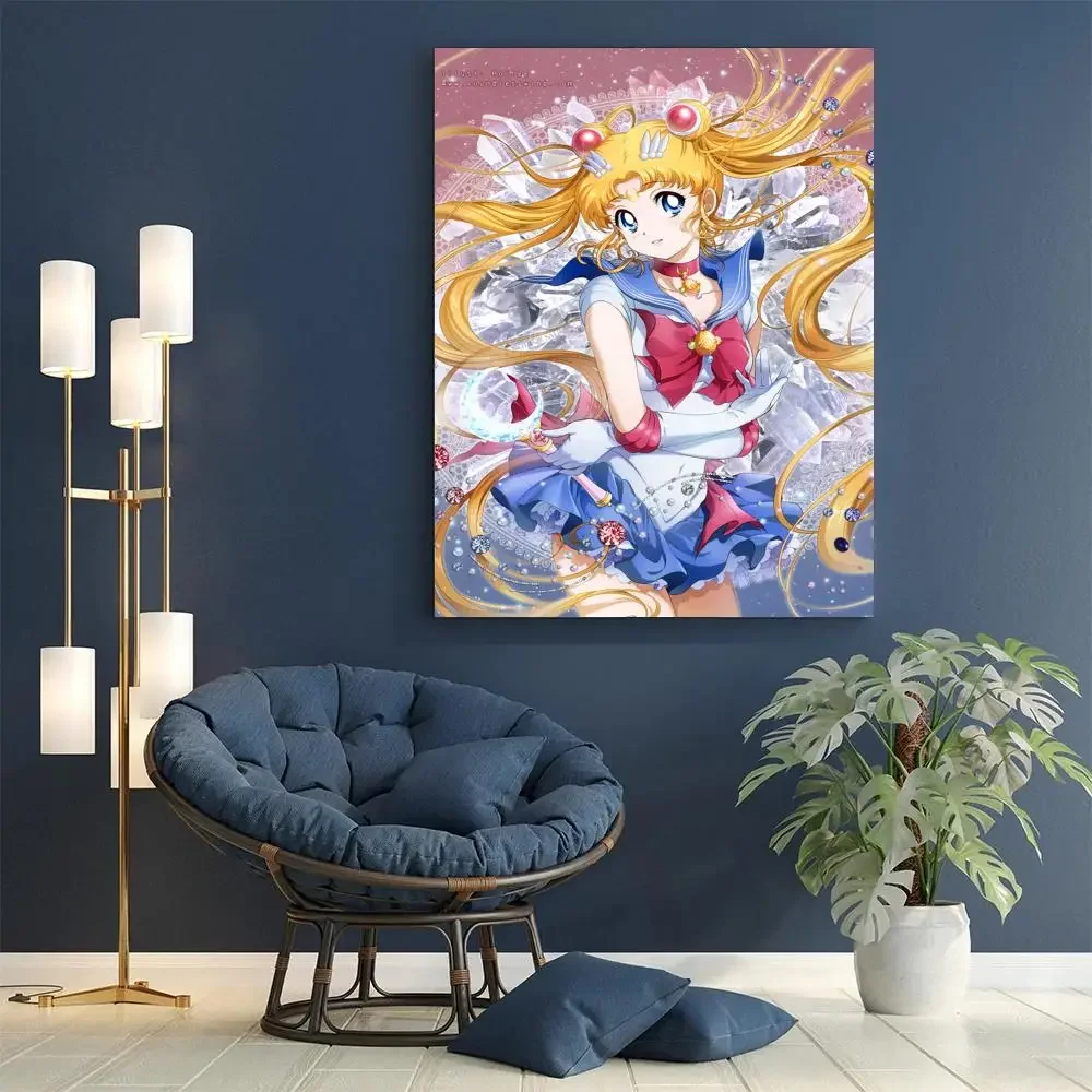 S-Sailor-M-Moon-Girl 포스터 클래식 애니메이션 포스터, 멋진 벽 스티커, 거실 바 장식 아트 벽 스티커