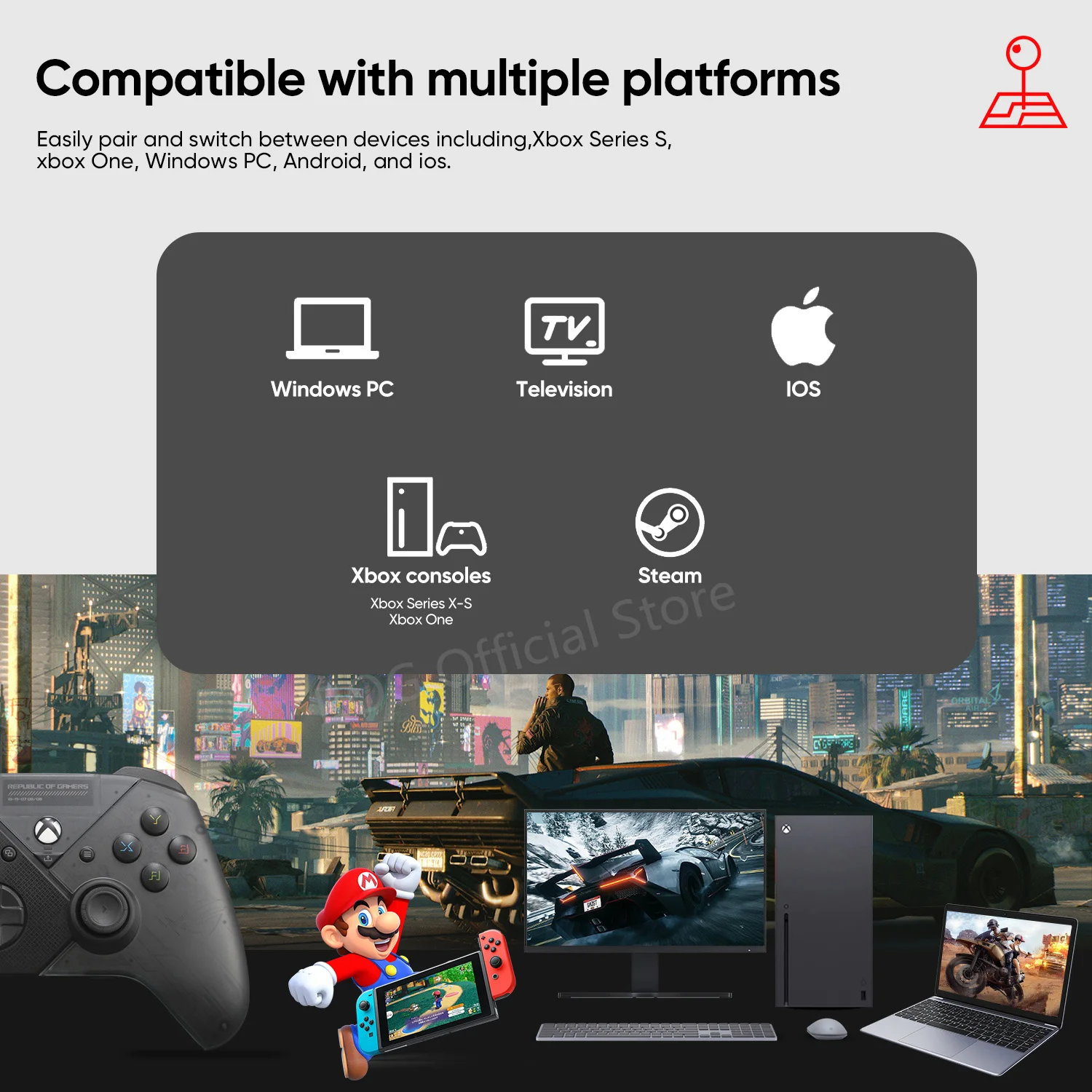 ASUS ROG Raikiri   е  Ʈѷ, Xbox ø X S/Xbox One  ܼ ̽ƽ, PC  10 11 , 