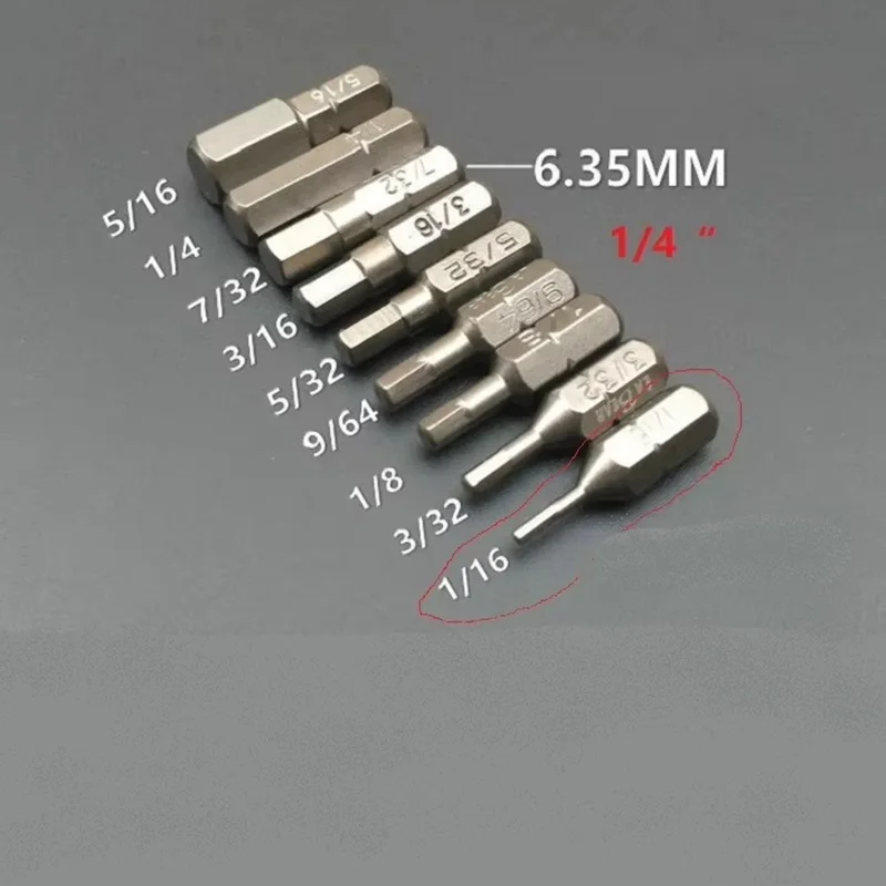 Lot de 9 hexagonaux à pointe sphérique - Jeu de tournevis magnétiques à