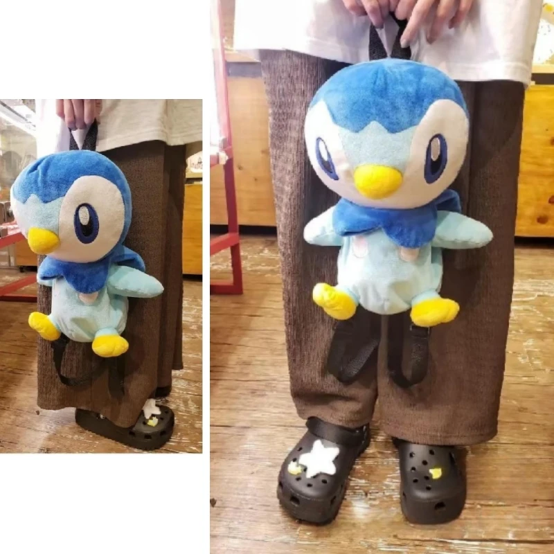 귀여운 Piplup 배낭 사랑스러운 박제 애니메이션 Piplup 봉제 가방, 책가방 코스프레 소품, 어린이 여아 남아용 크리스..