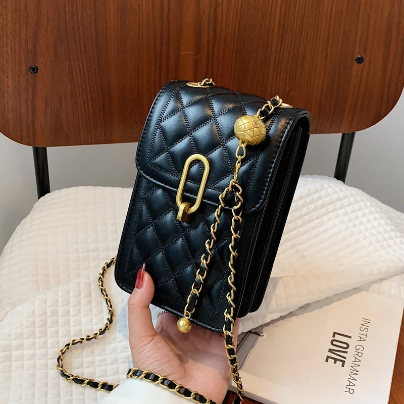 

Bag for Women's Summer 2023 Fashion Rhombus Chain Cross-body Bag Niche Mobile Phone Mini Flap Shoulder Bag Designer Luxury