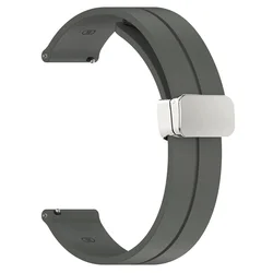 Magnetic Loop Silicone Watch Strap - 20mm/22mm, Versatile Design, Durable and Comfortable Bracelet Band for 22mm watch strap (Titanium grey-silver)