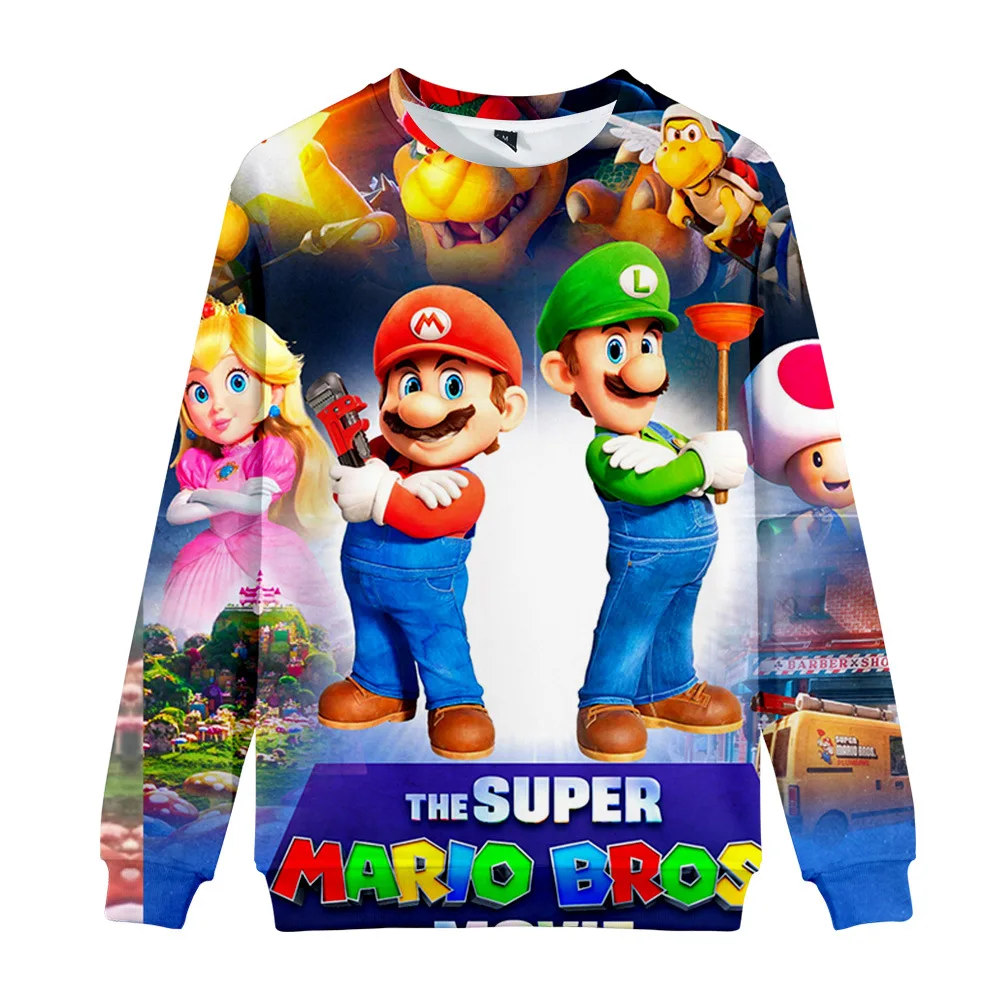 Film 3D Super Mario Bros. Felpa Girocollo Super Mario Mario Pullover Per Adulti E Bambini